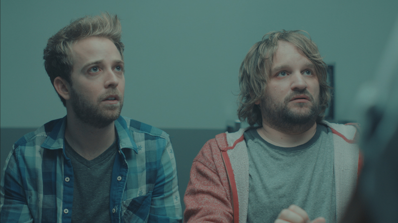 Jack Dolfe (Alex Anfanger, left) and his brother Ben (Lenny Jacobson) are two amateur directors who get in over their heads on Comedy Central’s Big Time In Hollywood, FL. (Photo: Comedy Central)